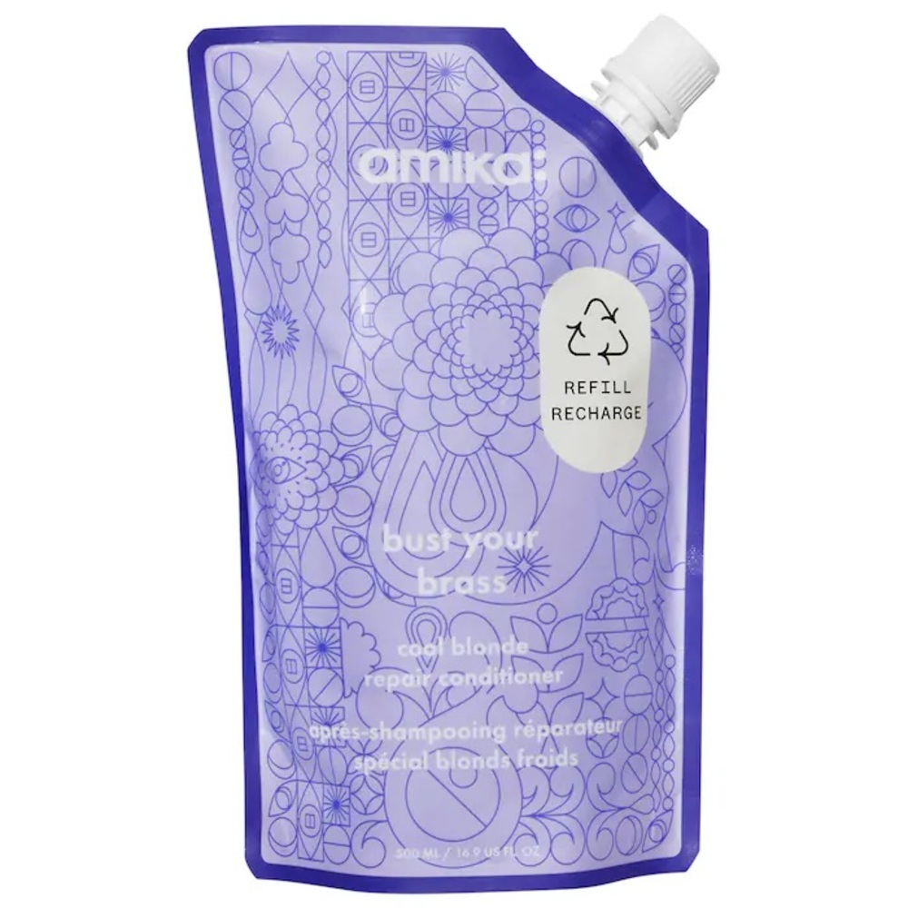 NEW amika Bust Your Brass Blonde Purple Shampoo Refiller 16.9 fl oz - Picture 3 of 11